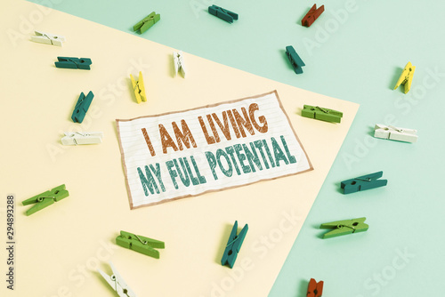 Принти на полотні Conceptual hand writing showing I Am Living My Full Potential