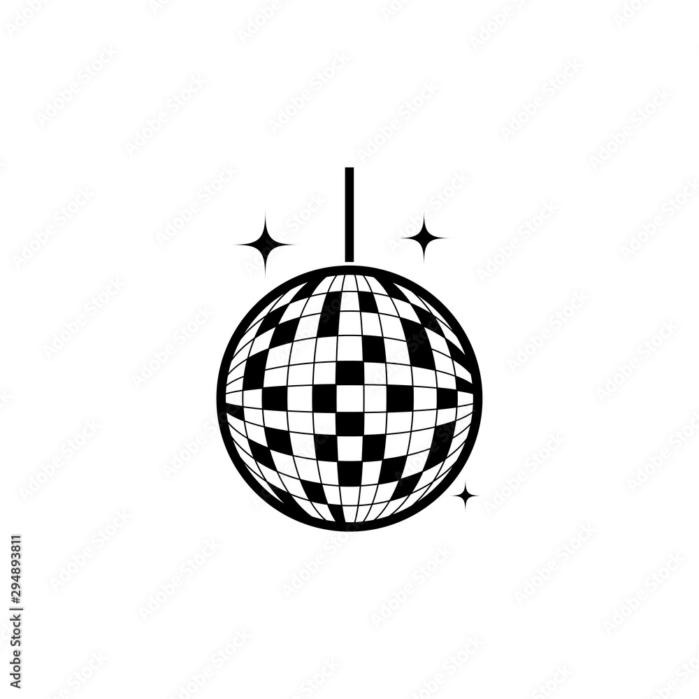 Party Mirror Disco Ball Flat Vector Icon Party Mirror Disco Ball Flat Vector Icon