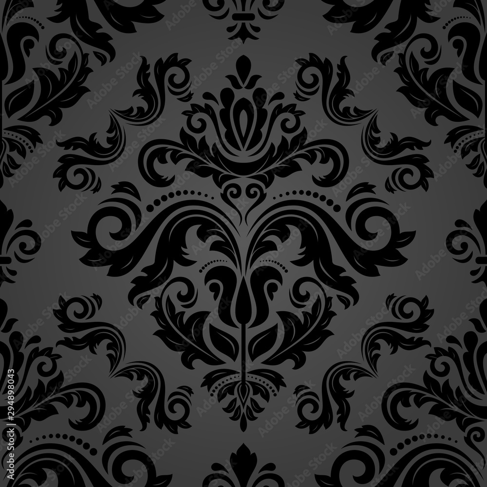 Classic seamless pattern. Damask orient dark ornament. Classic vintage background. Orient ornament for fabric, wallpaper and packaging