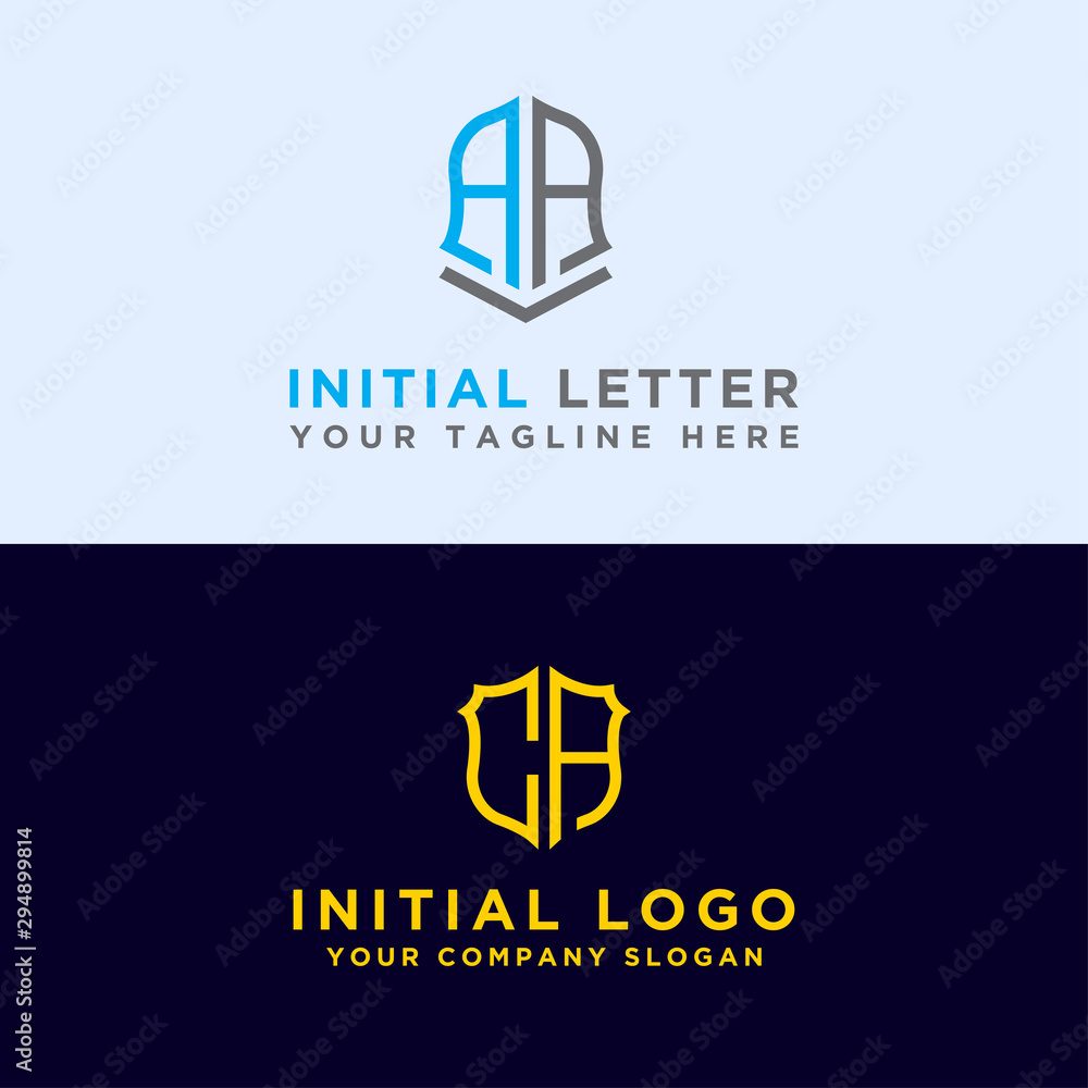 The initial set of AA and CA from modern graphic design. Inspiring logo design for all companies. -Vectors
