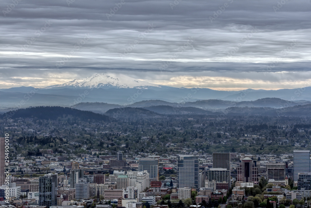 Portland Skyline and Mount Hood