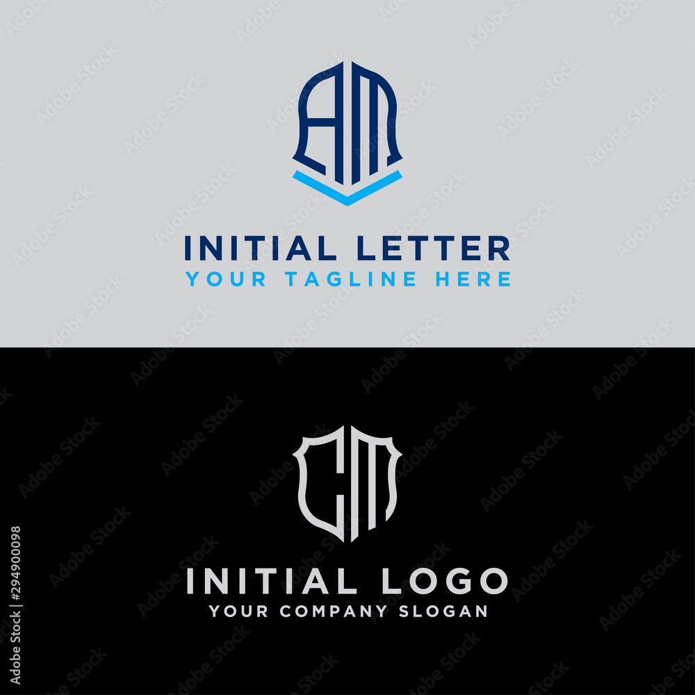 Early AM and CM set of modern graphic design. Inspiring logo design for all companies. -Vectors