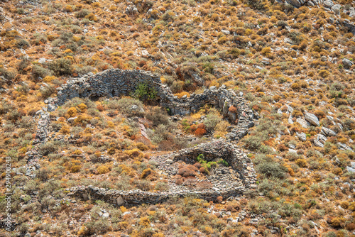 Remains of Settlement near Vatheia in Exo Mani, southern Peleponnes, Greece photo