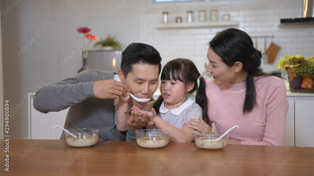 Family concept. The family is having breakfast together. 4k Resolution. Family concept. The family is having breakfast together. 4k Resolution.