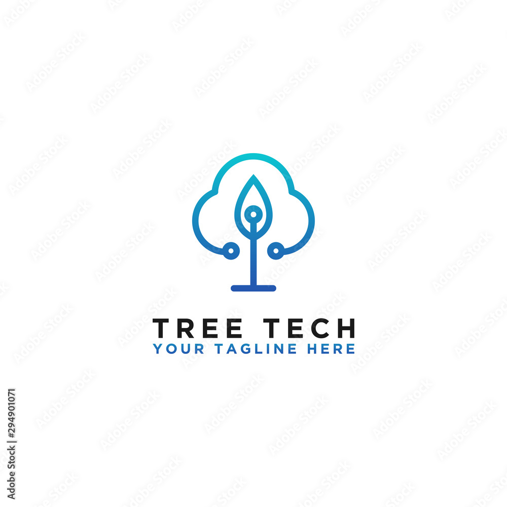 tree logo technology concepts, network design Vector technology. tree logo technology concepts, network design Vector technology.