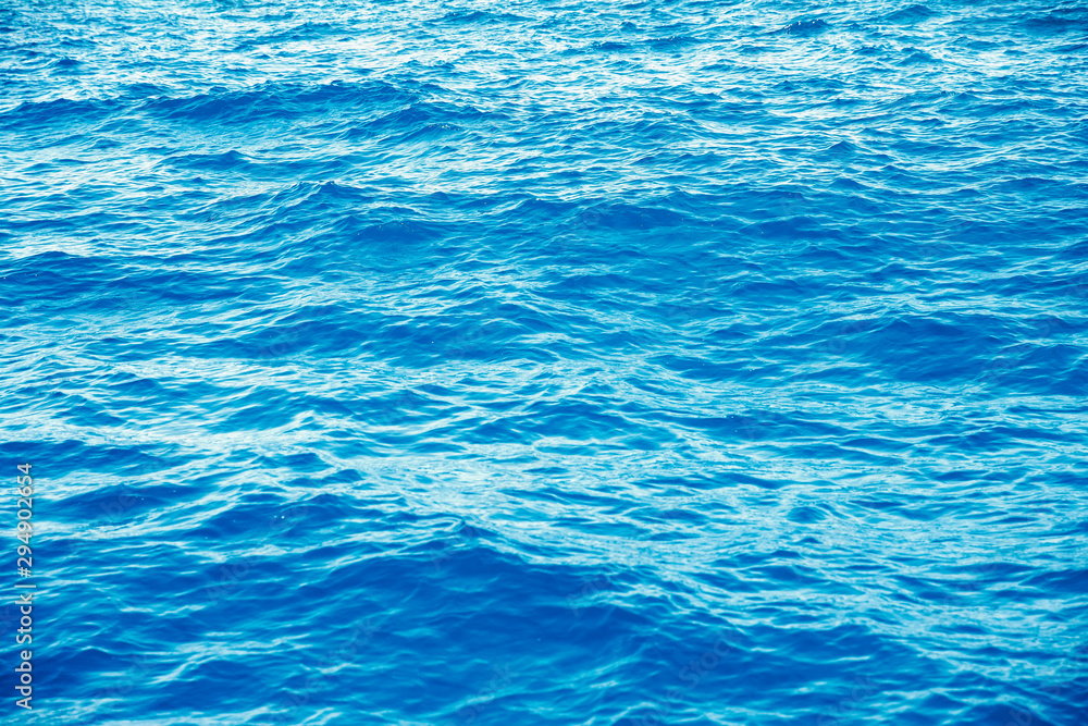 Blue waves of sea, water natural background