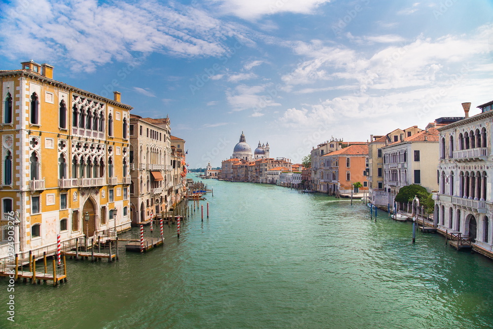 old venetian buildings and water channel in Italy