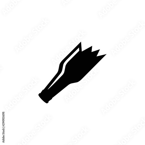 Broken Bottle as Fight Weapon Flat Vector Icon