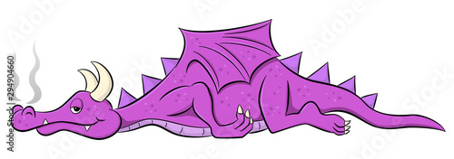 sleeping cartoon dragon