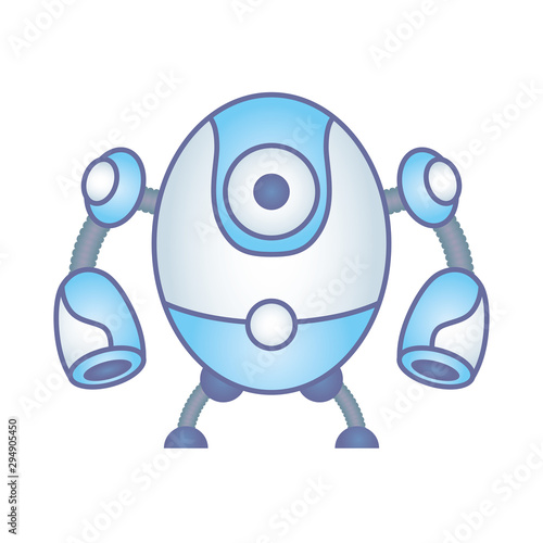 humanoid robot cyborg isolated icon