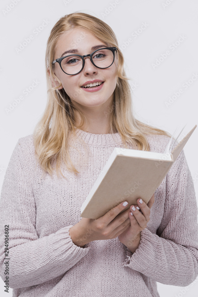 Portrait of beautiful woman with eyeglasses Portrait of beautiful woman with eyeglasses