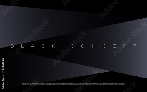 Black premium abstract background with luxury gradient geometric elements. Rich background for exclusive design. - Vector