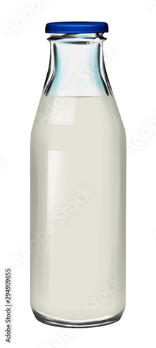 illustrazione latte in bottiglia, lavorazione del latte
