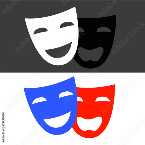 theatrical masks realistic vector illustration