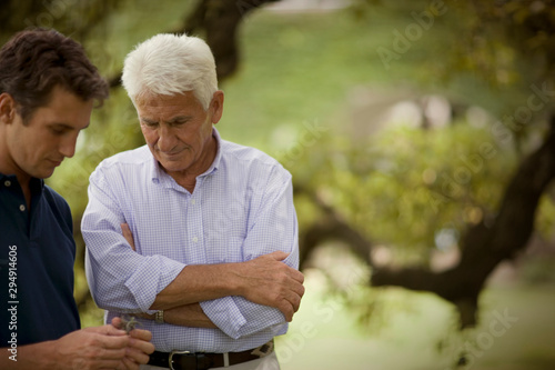 Portrait of two men in a thoughtful mood.
