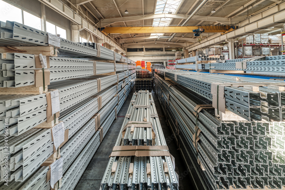 Factory warehouse of finished products. Factory warehouse of finished products.