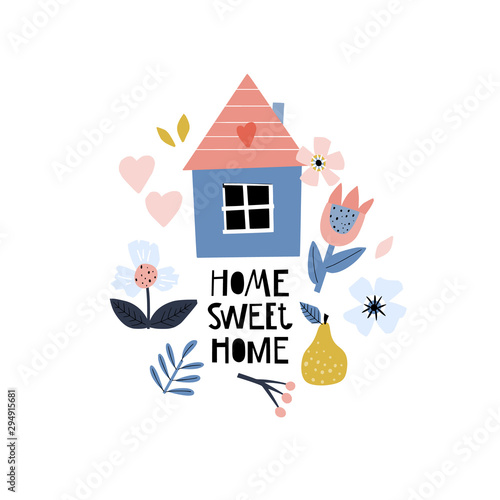 Concept with house and lettering