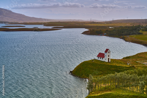 Typical church on Lake Pingvallavatn photo