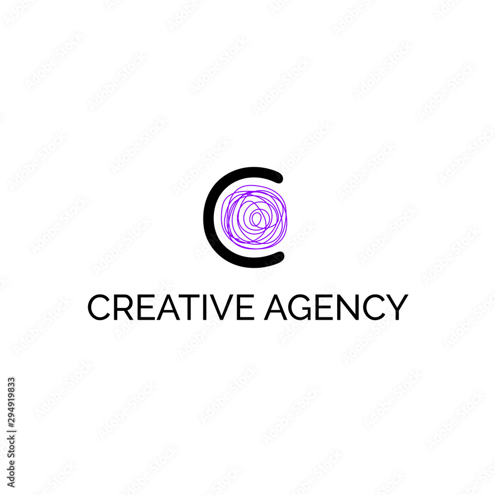 Logo design for creative agency. Abstract sign for company branding.