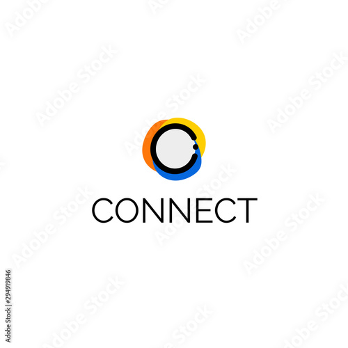 Logo design for people connection, teamwork, partnership.