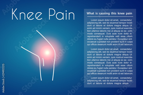 Vector Knee Pain Blue Background