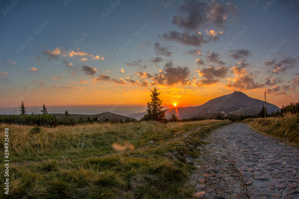 Snezka, highest mountain of Giant Mountains, Czech Republic