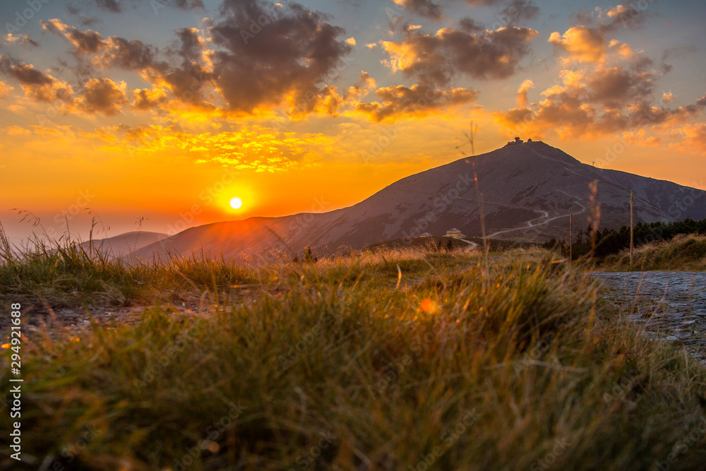 Snezka, highest mountain of Giant Mountains, Czech Republic