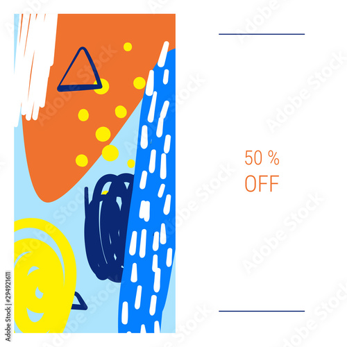 Abstract banner, template for social media post promotion.