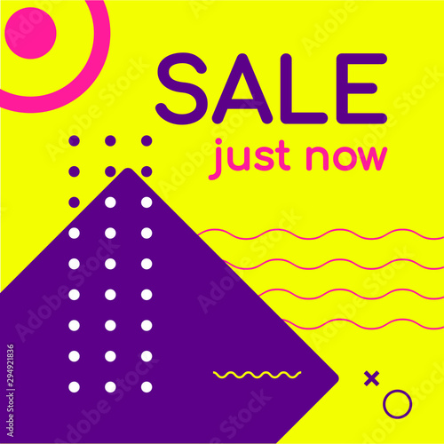 Sale banner, template for social media post promotion.