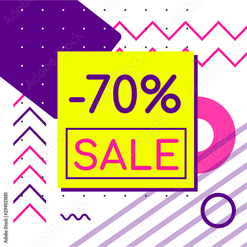 Sale banner, template for social media post promotion.