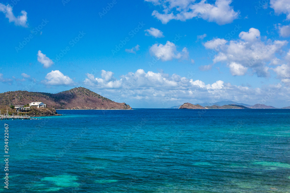 Fototapeta premium Panorama of Caribbean Sea and Virgin Islands