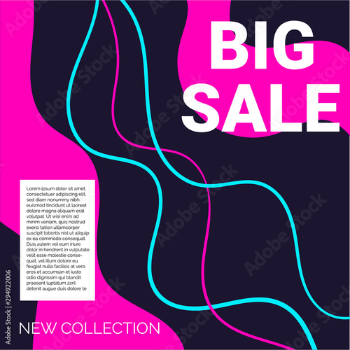 Sale banner, template for social media post promotion.