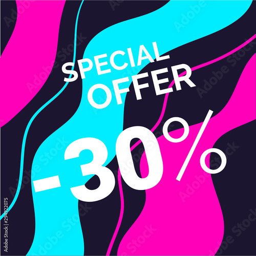 Sale banner, template for social media post promotion.