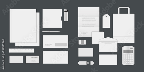 Business corporate identity mock ups template for Logo presentation design elements vector set.