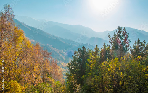 Beautiful autumn in the mountains. Almaty  Kazakhstan