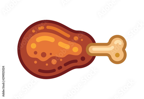 chicken thighs icon, vector fried chicken icon, isolated chicken legs