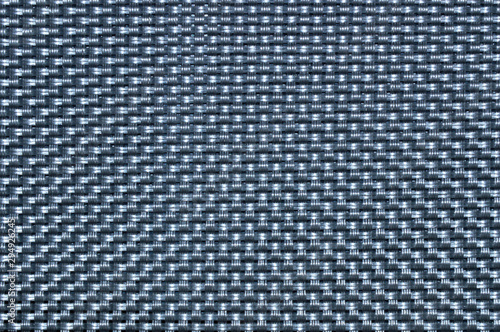 Close-up texture of weaving plastic coating in blue tone