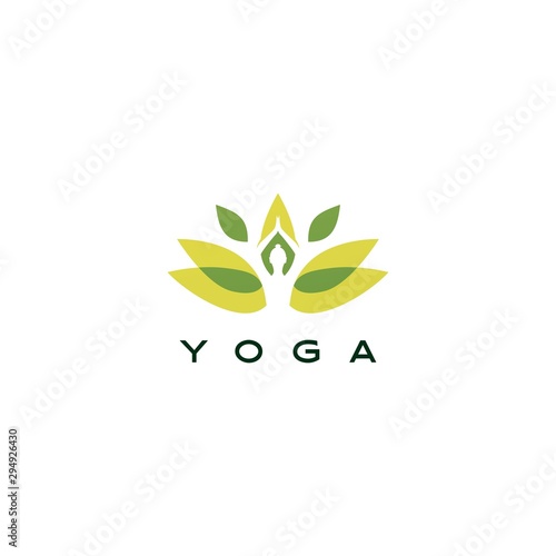 yoga leaf lotus logo vector icon illustration