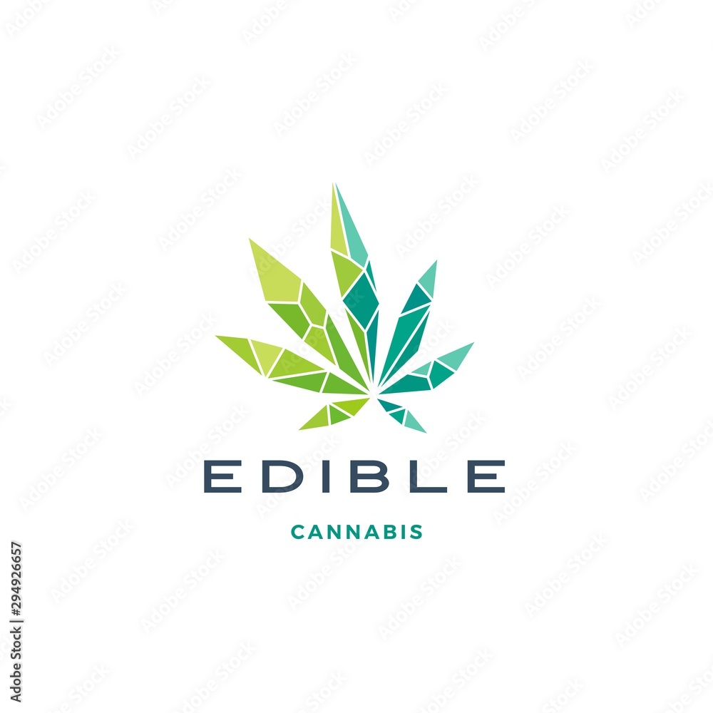 geometric cannabis logo vector low poly glass crystal vector
