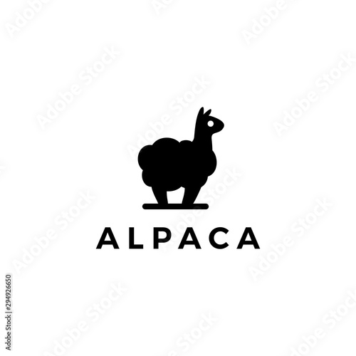 alpaca llama logo vector icon illustration