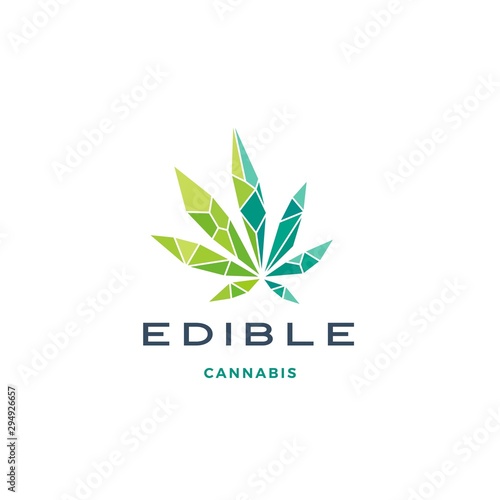 geometric cannabis logo vector low poly glass crystal vector