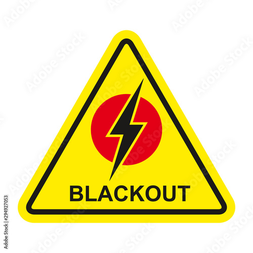 Danger warning sign. Power outage icon. Blackout Sign. 