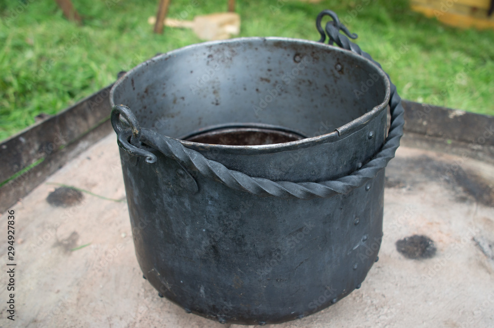 Viking Warrior cooking utensils and pot