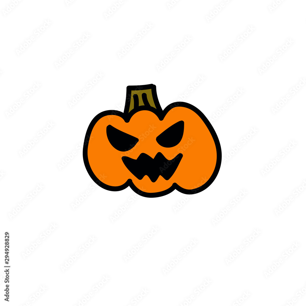 halloween pumpkin doodle icon, vector illustration halloween pumpkin doodle icon, vector illustration