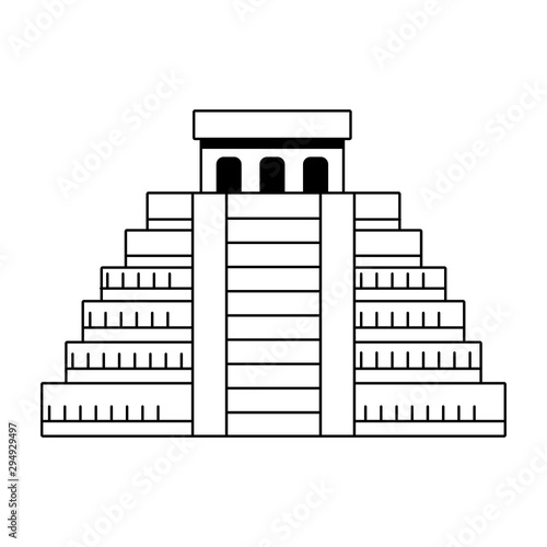Iconic world monuments, Mayan pyramid icon