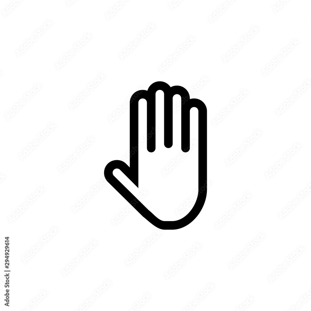 Stop hand icon. Warning symbol Stop hand icon. Warning symbol