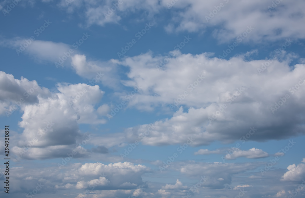 Clouds on blue sky . Background . Clouds on blue sky . Background .