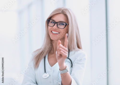 portrait of confident doctor diagnostician with stethoscope