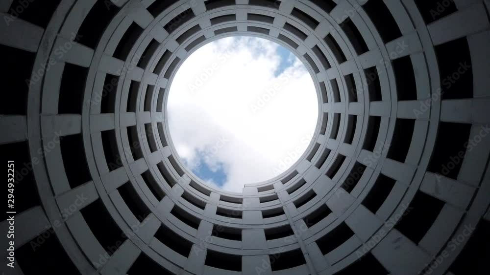 Amazing architecture at parking building in timelapse.