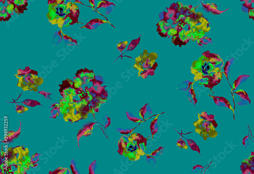 Watercolor pattern flowers collection for different design over rama